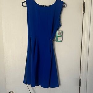 Blue dress with black belt